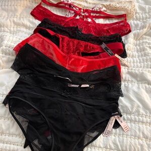 Victoria's Secret Lace Panty Collection - holiday christmas huge bundle - M